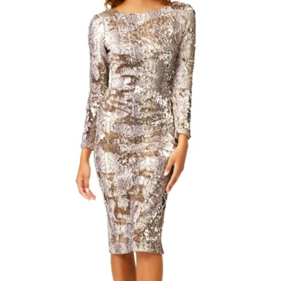 $275 REVOLVE Python Sequin Emery Sheath Dress The Population XL - Picture 1 of 14